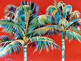Palm Tree with Orange Background