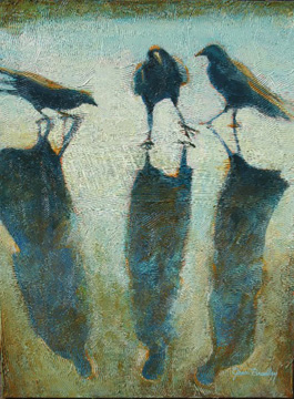 crow paintings crows jean arte bradley bird meeting raven shadow human blackbirds ravens painting birds animal inspiration tattoo 2010 pintura